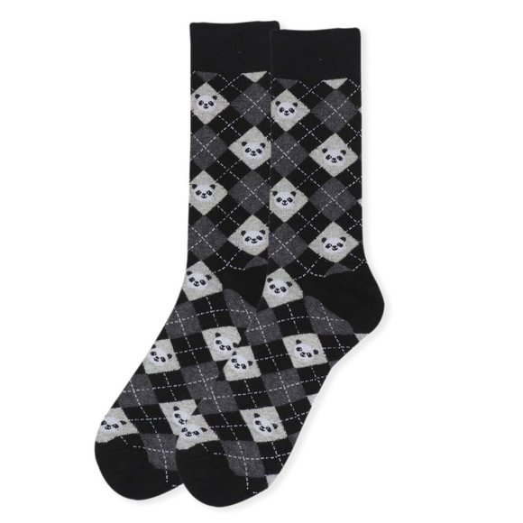 Men's Novelty Giant Panda Socks - Black - Picture 2 of 2